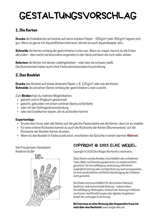 Naturwesen–Orakelkarten-Set – 8 Karten – selber kollorieren – Bild 5