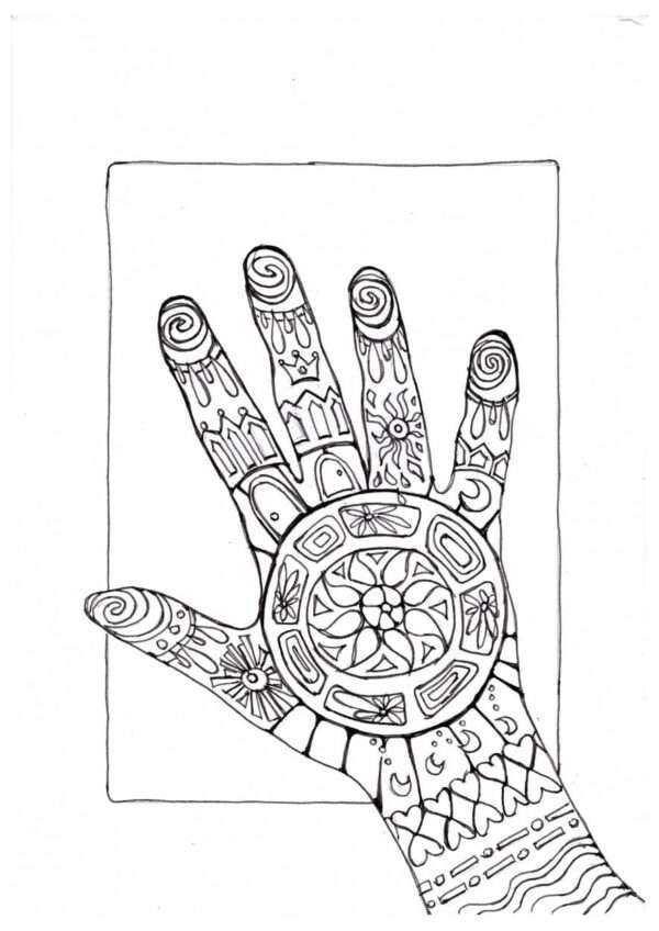 Hand mit Mandalamuster